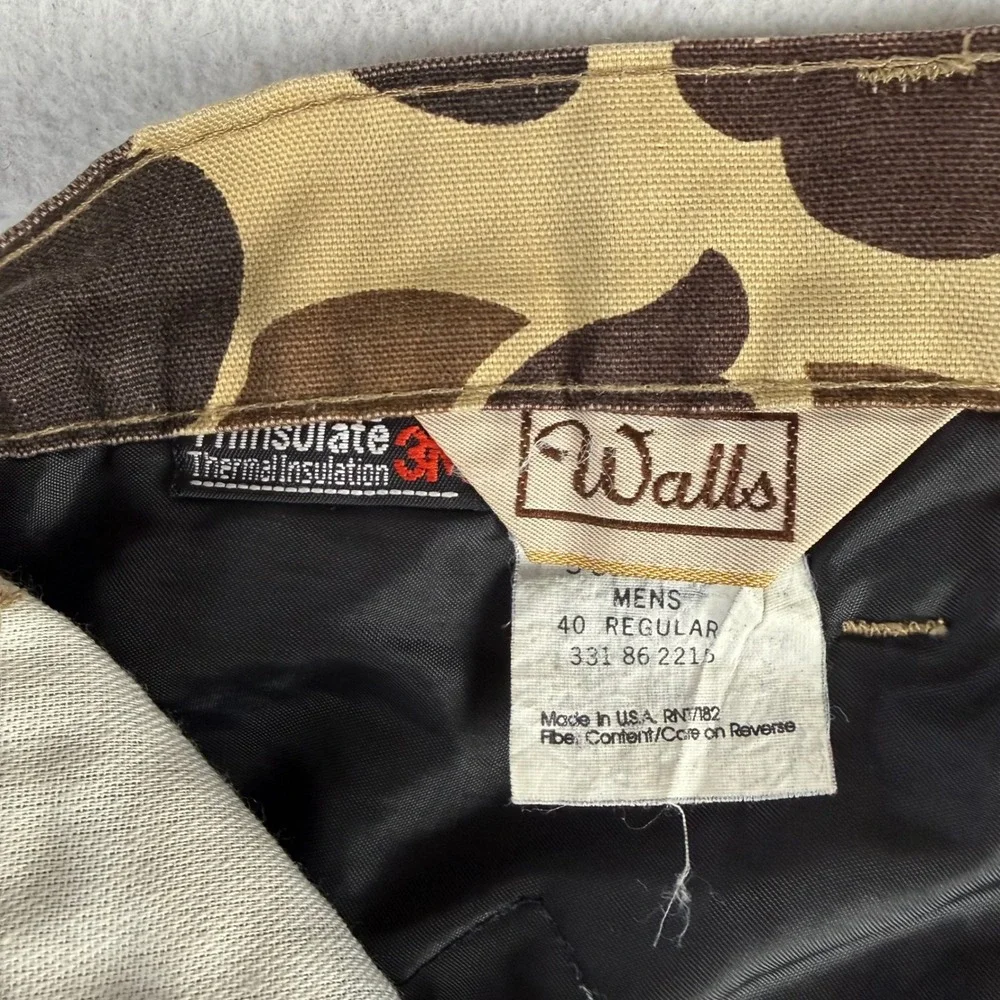 80s Walls Vintage Duck Camo Thinsulate Hunting Pant Men 37 Made in USA insulated